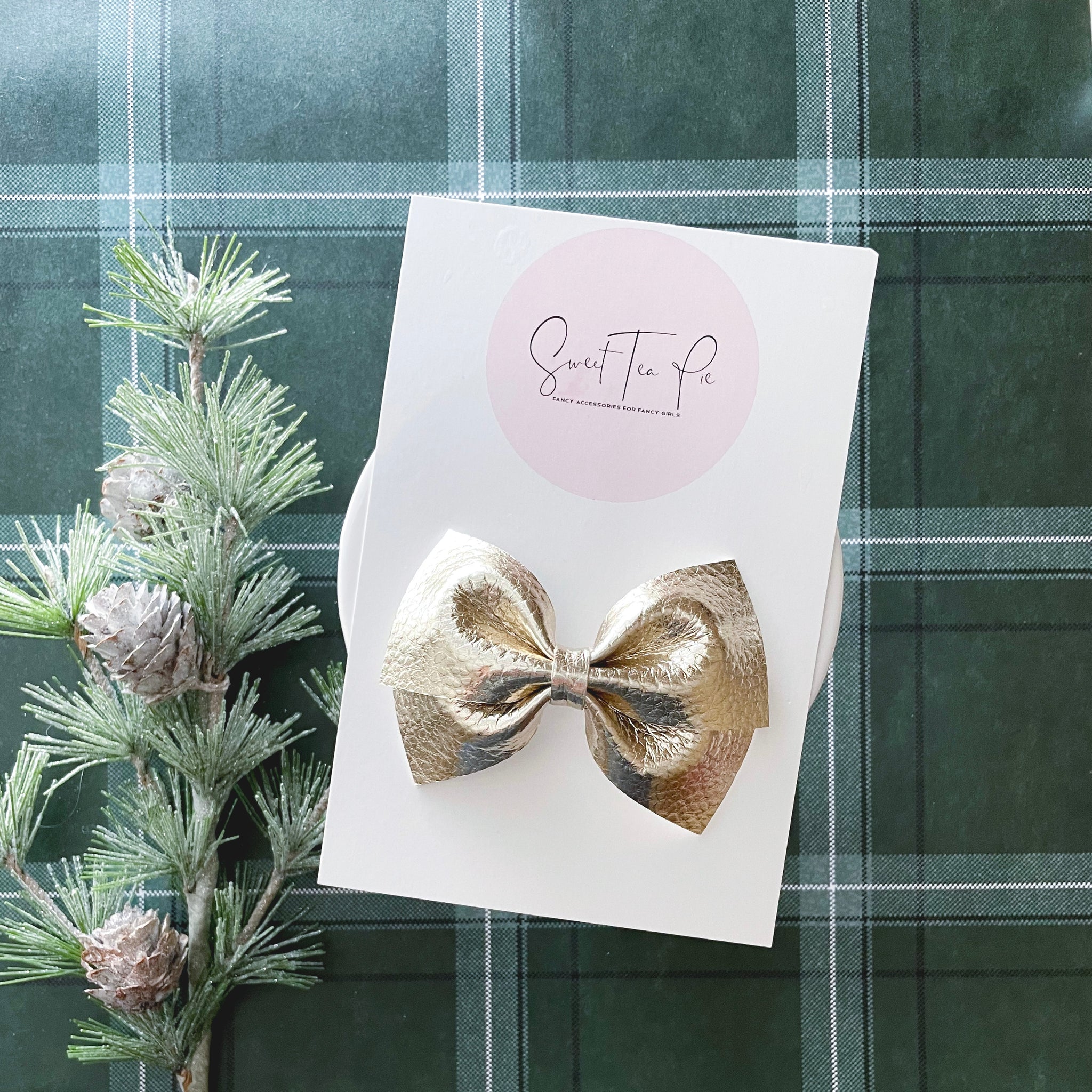 Gold Metallic Modern Lu Hair Bow
