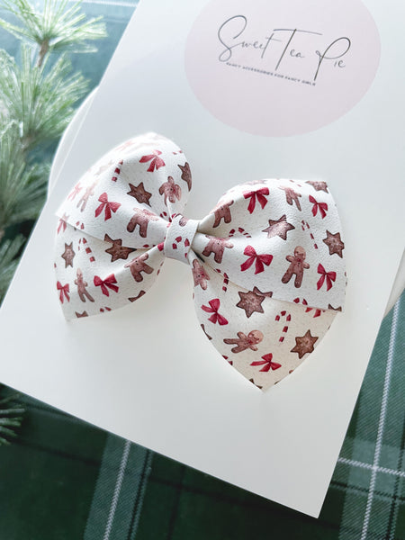 Gingerbread Man Modern Lu Hair Bow