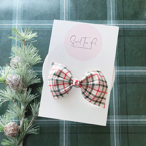 Holiday Plaid Knot Hair Bow