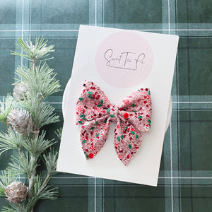 Christmas Glitter Sailor Hair Bow