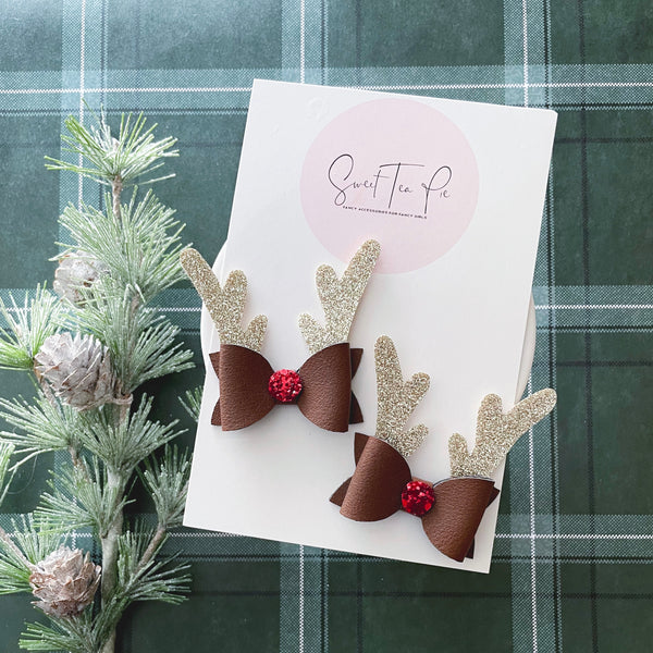 Reindeer Mini Hair Bow