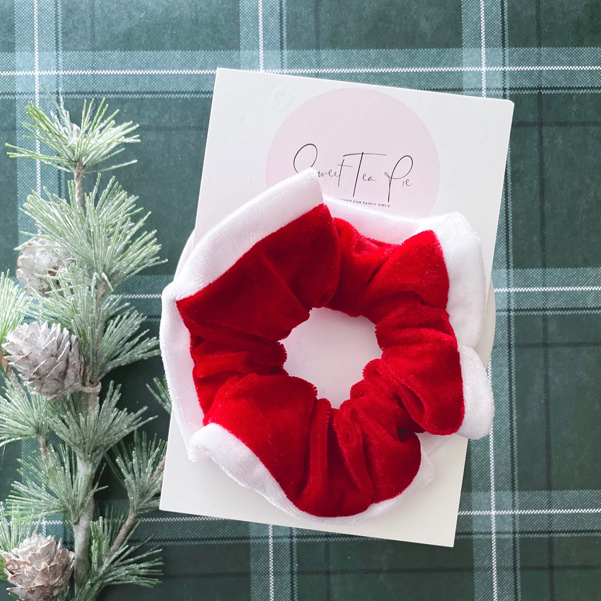 Velvet Santa Hair Scrunchie