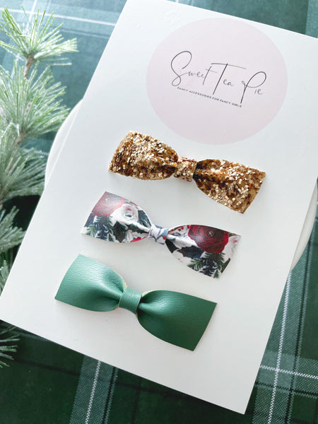 Baby Bow Set of 3 - Winter Roses