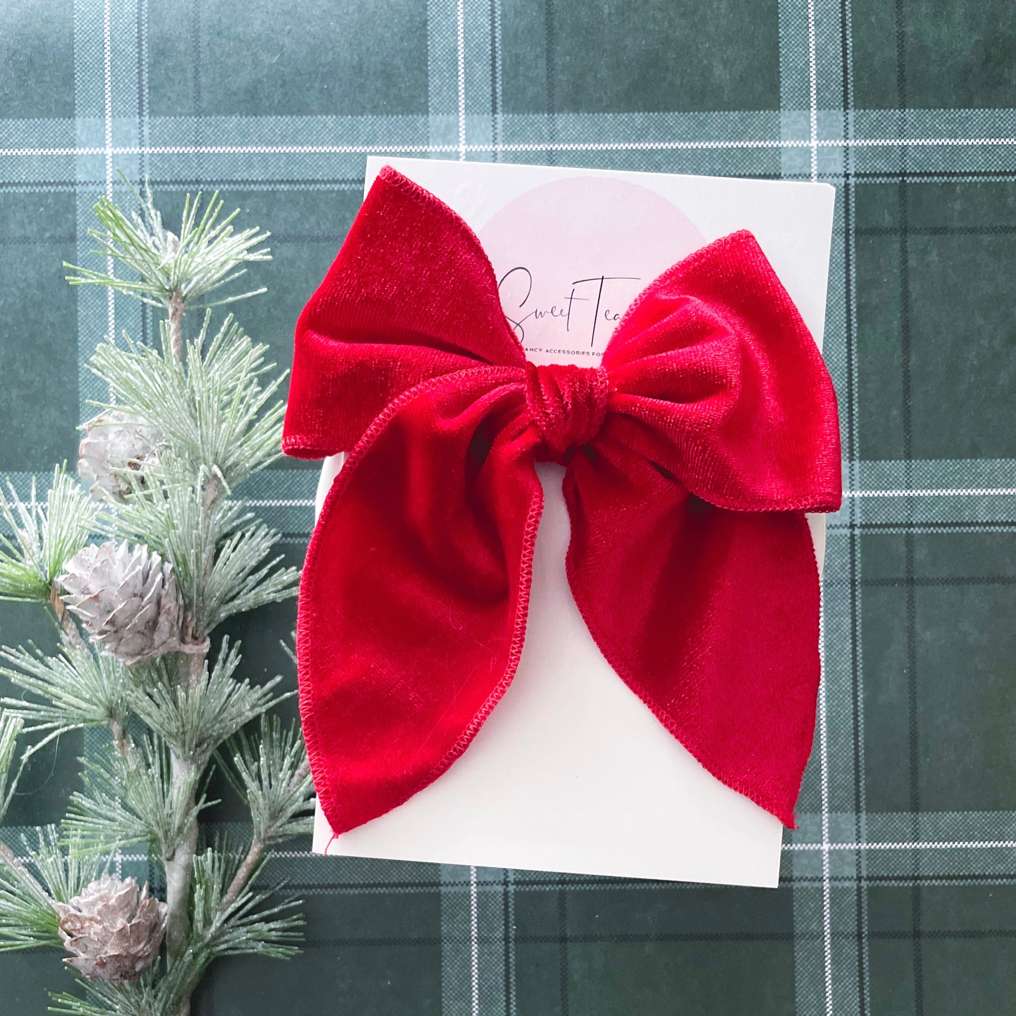 Velvet Red Fable Hair Bow