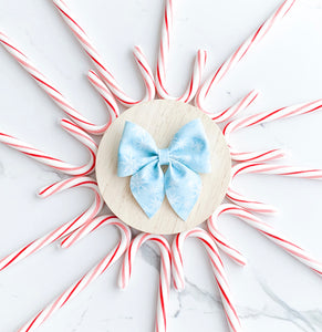 Blue Snowflake - Christmas Collection Sailor Hair Bow