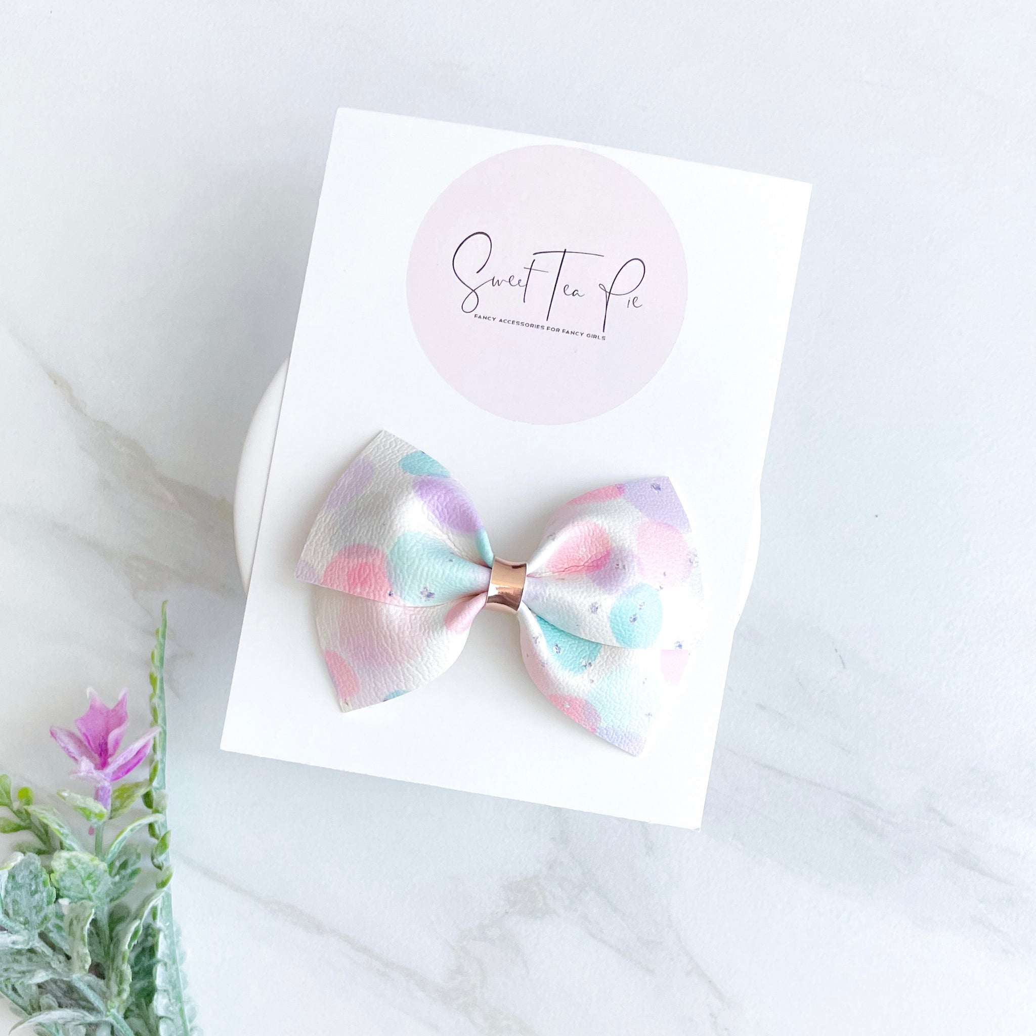 Pastel Bubbles Modern Lu Hair Bow