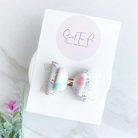 Pastel Unicorn Double Loop Hair Bow