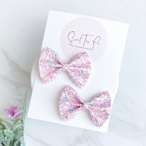 Cotton Candy Pigtail Hair Bows