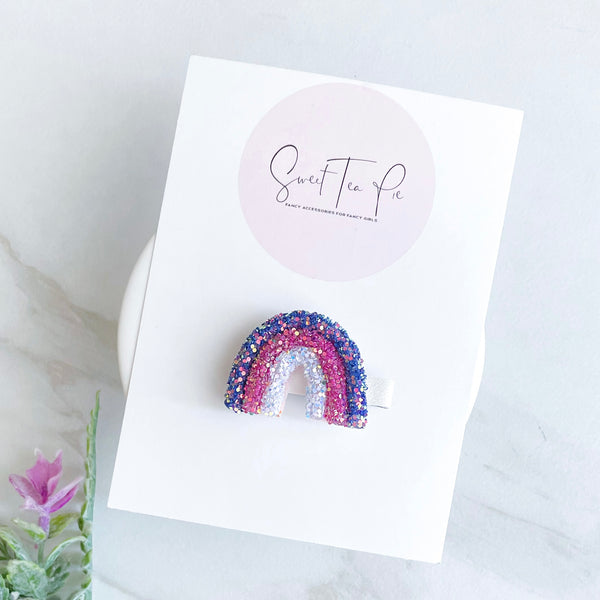 Glitter Rainbow Glam Clip