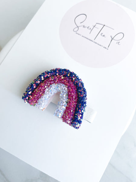 Glitter Rainbow Glam Clip