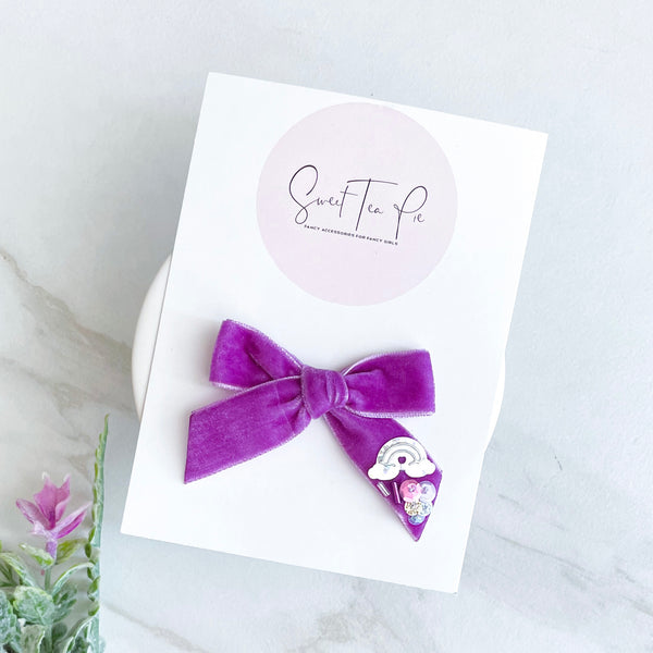 Just Like Magic Sequin Dripped Schoolgirl Bow - 01