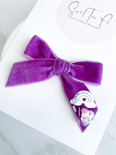 Just Like Magic Sequin Dripped Schoolgirl Bow - 01