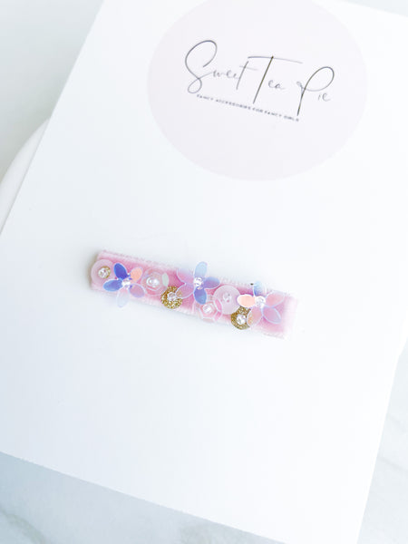 Sequin Velvet Lined Hair Clip - 022