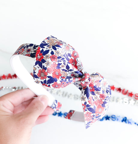 Red, White and Cute Floral Headband