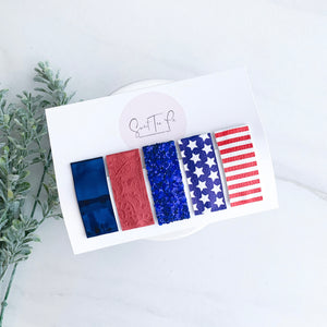 Red, White and Cute Snap Clip - Set of 5