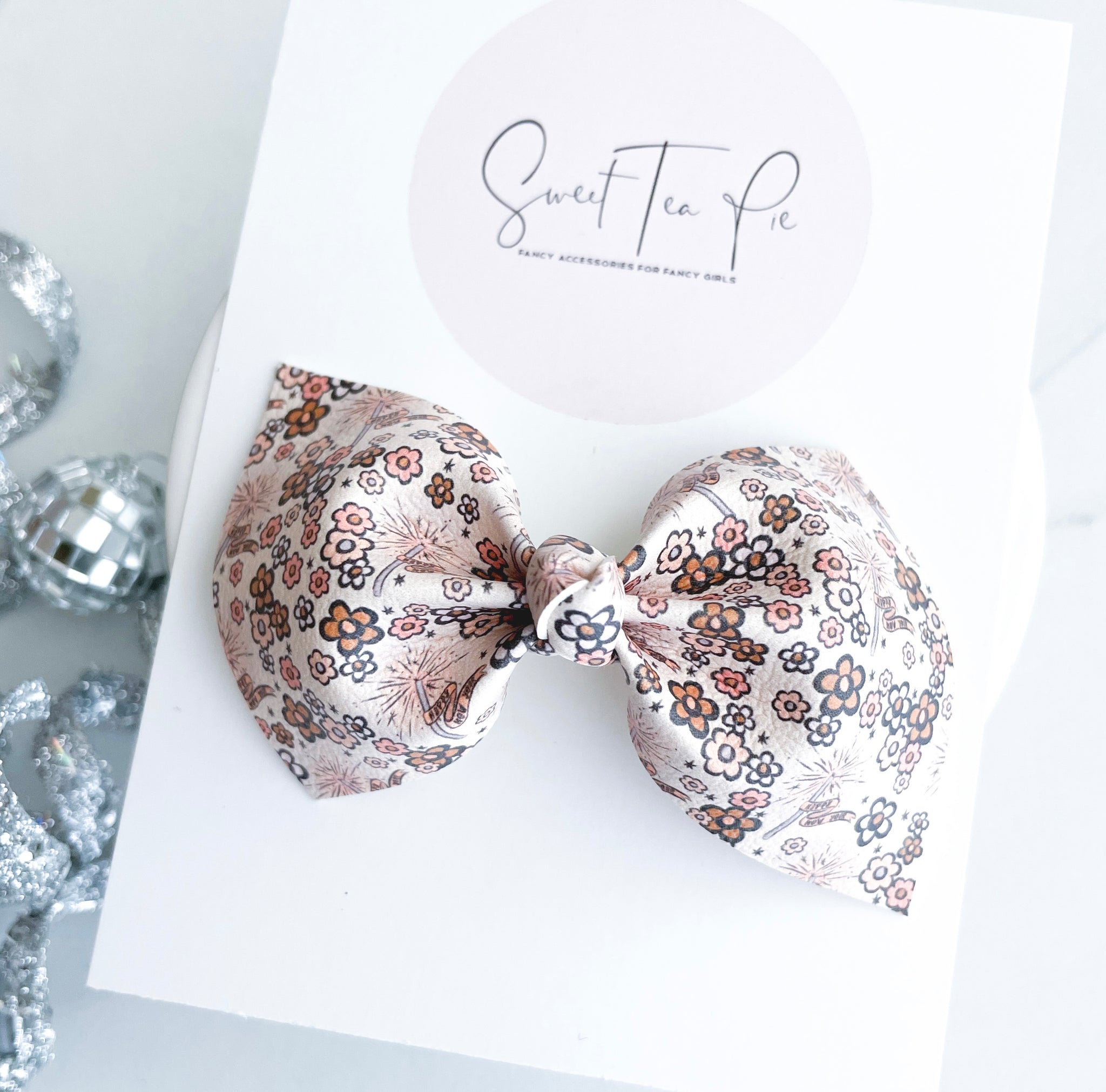 Happy New Year Knot Hair Bow