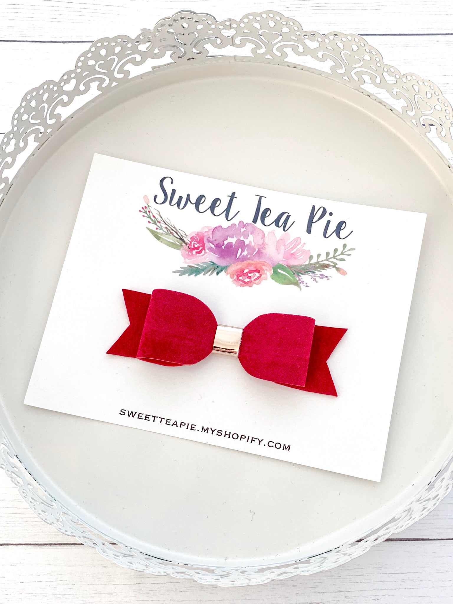 Lily Bow Christmas Red