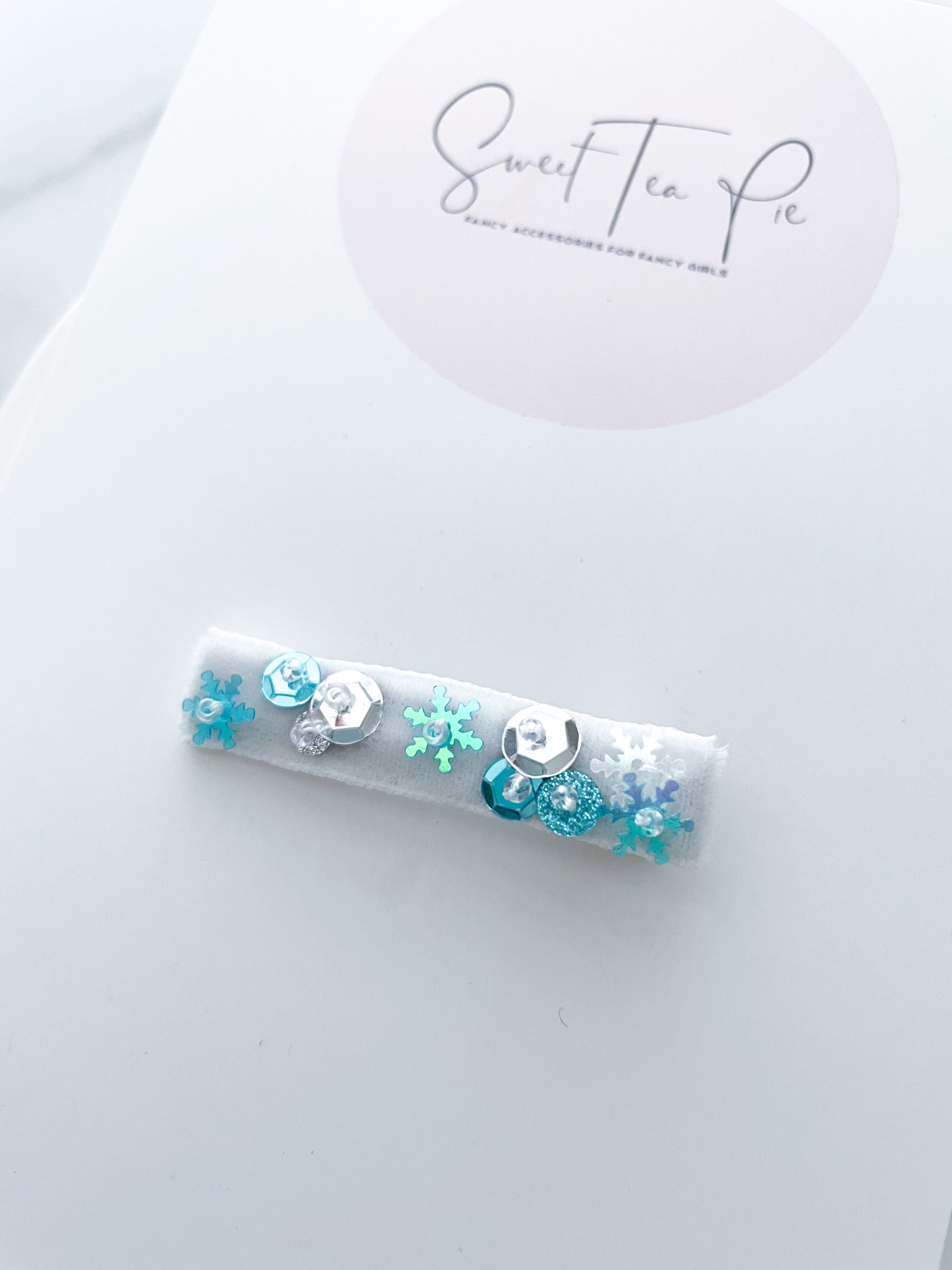 Sequin Velvet Lined Hair Clip - 030