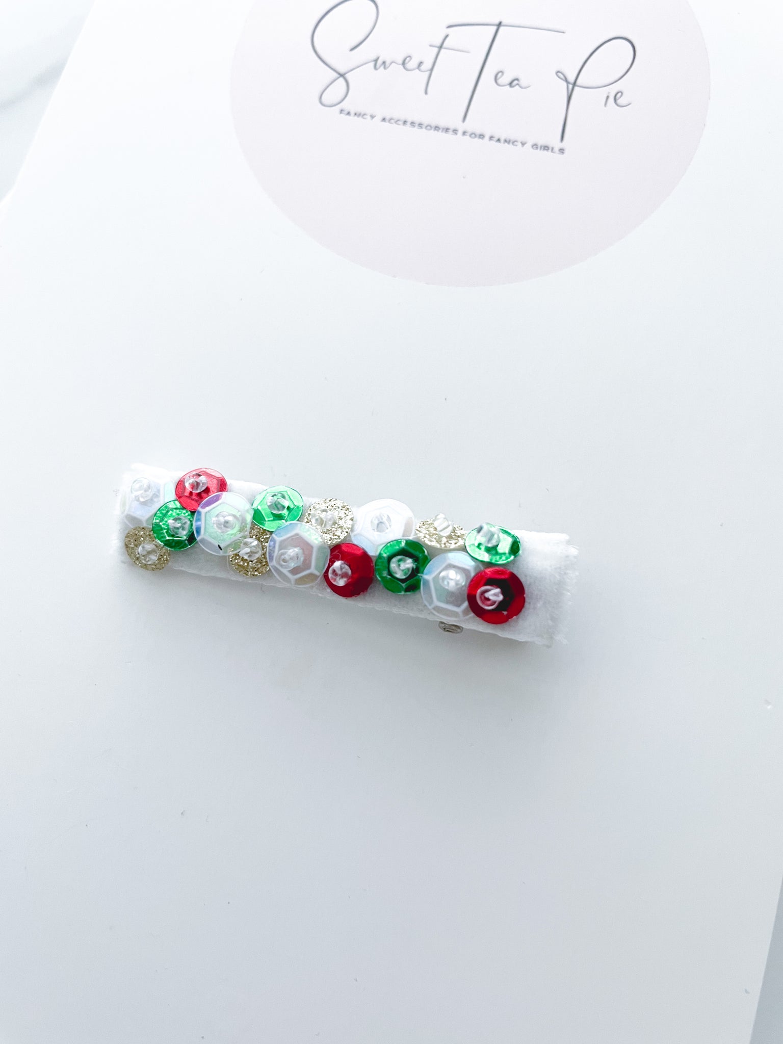 Sequin Velvet Lined Hair Clip - 032