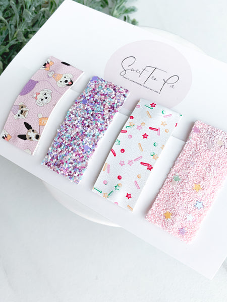 Birthday Puppy Snap Clip - Set of 4