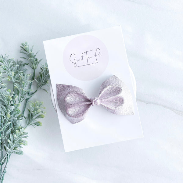 Pink Metallic Knot Hair Bow