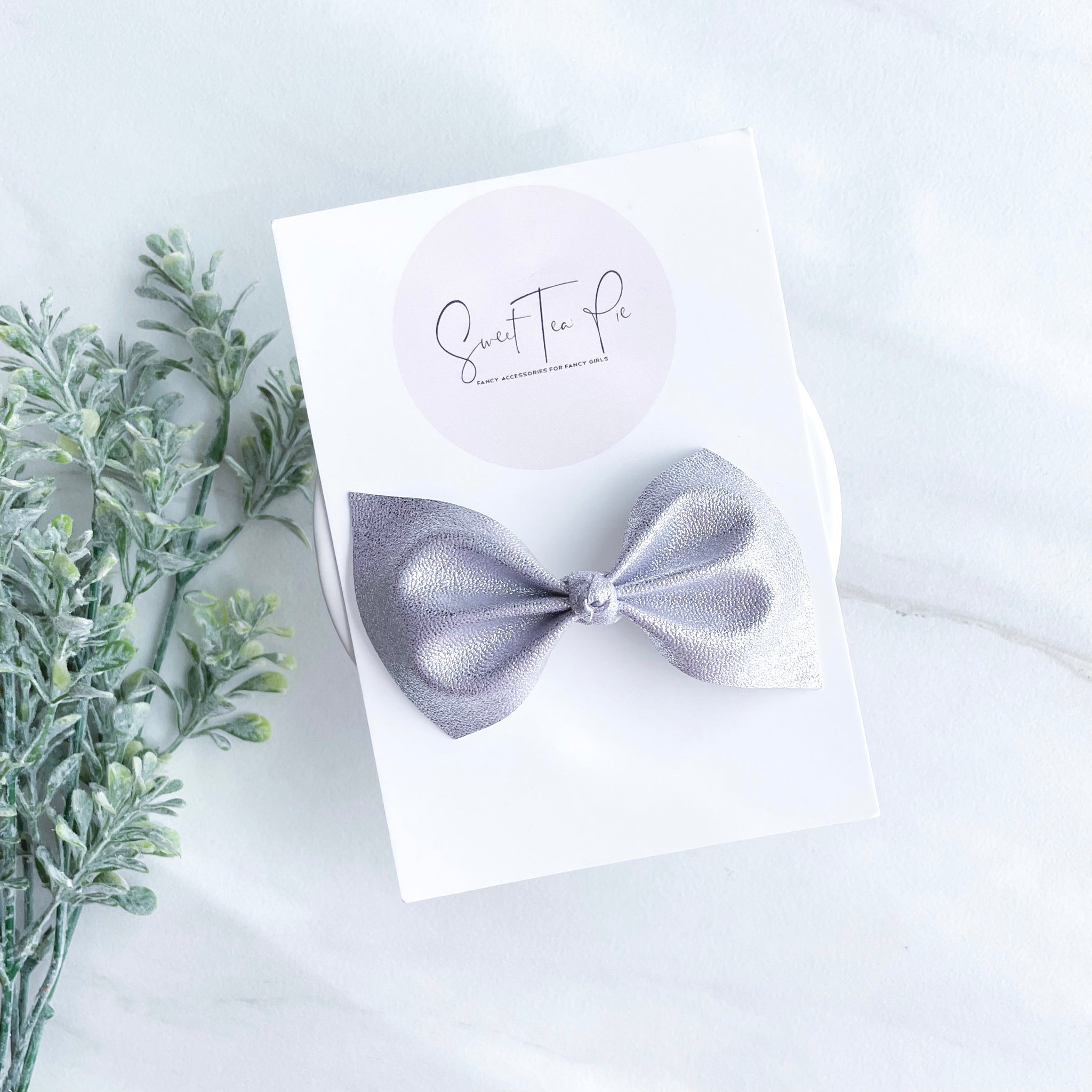 Purple Metallic Knot Hair Bow
