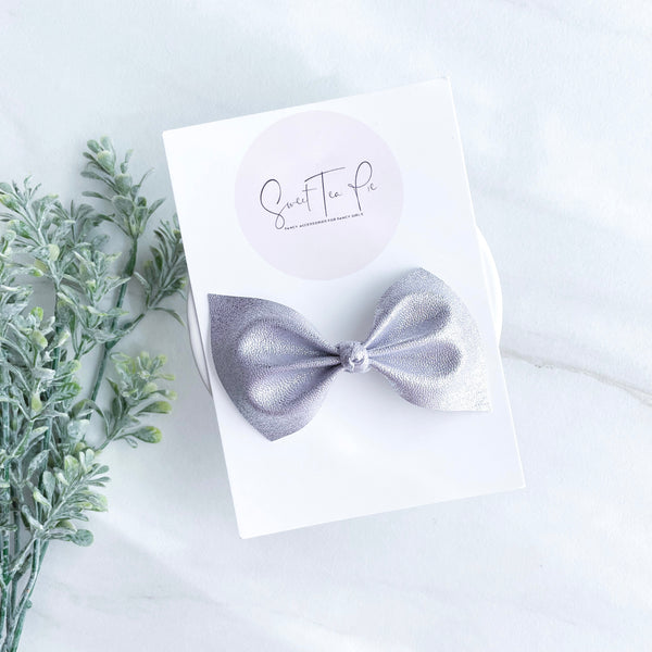 Purple Metallic Knot Hair Bow