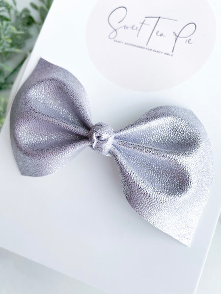 Purple Metallic Knot Hair Bow