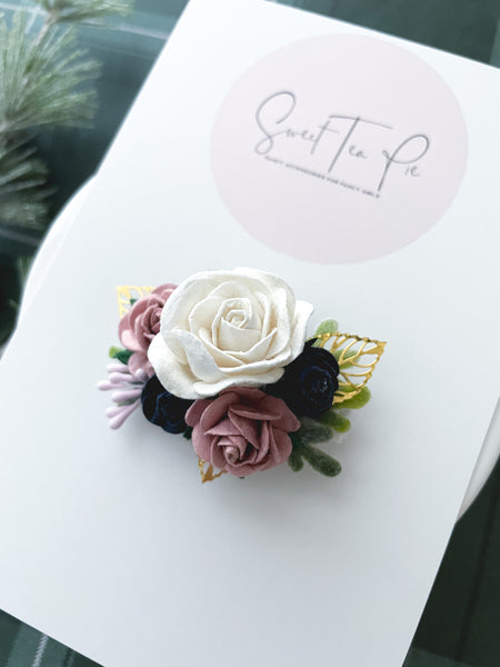 Winter Weather Floral Hair Clip