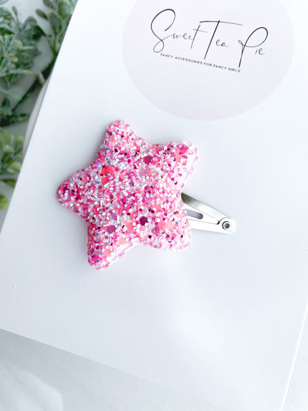 Pink Star Glam Clip