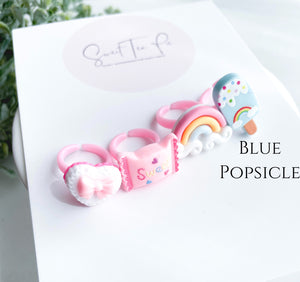 Blue Popsicle Girls Glam Ring