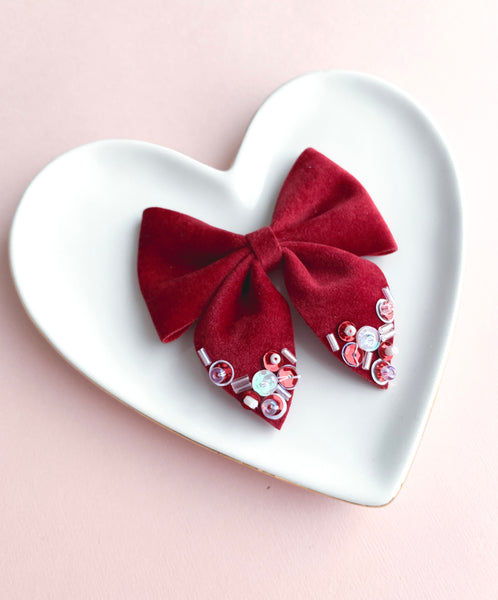 Red Velvet Sequin Dripped Sailor - #1