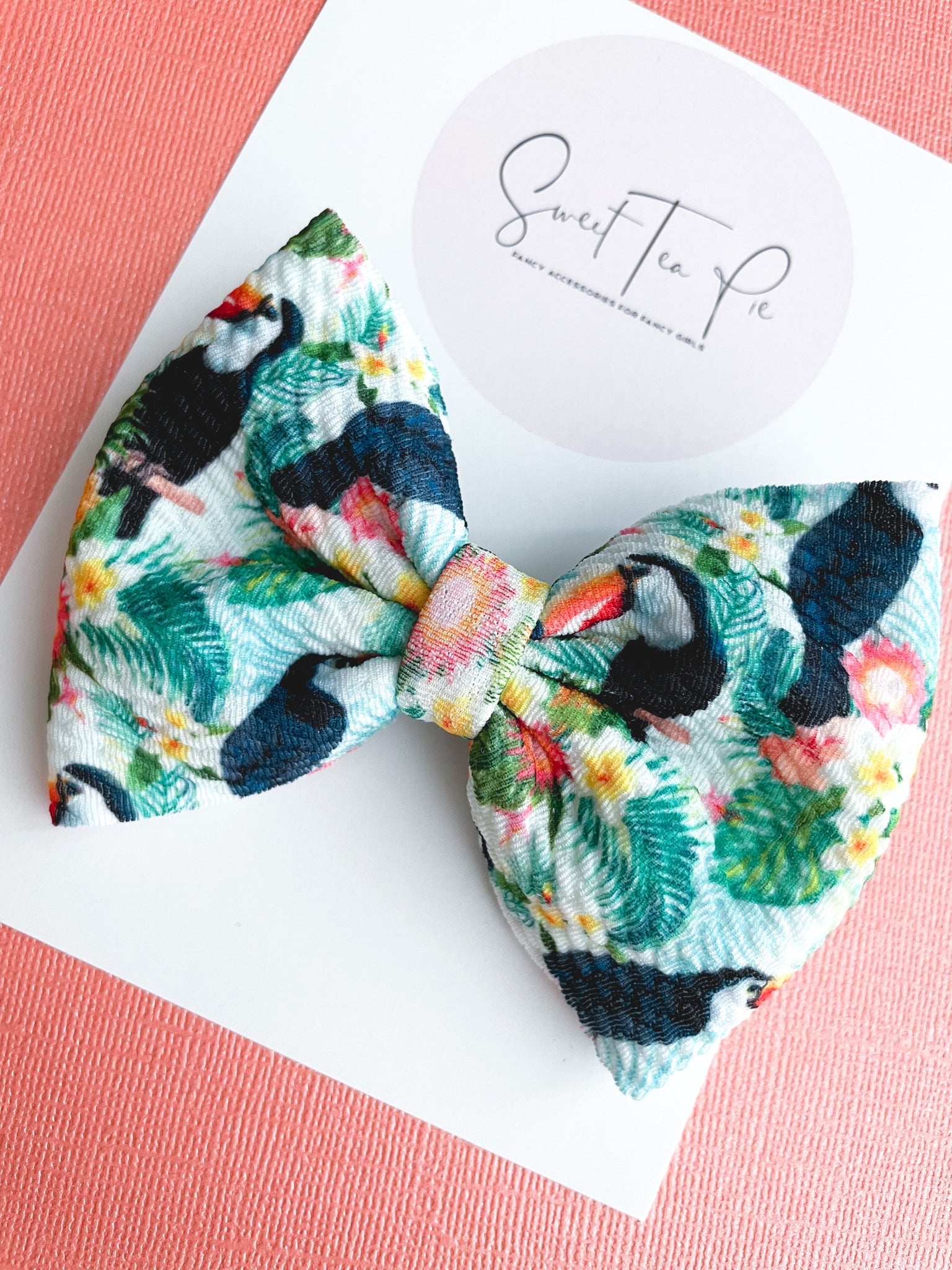 Toucan Fabric Hair Bow