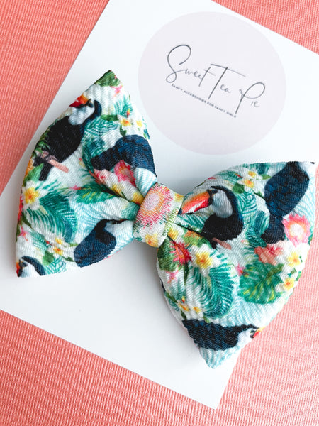 Toucan Fabric Hair Bow