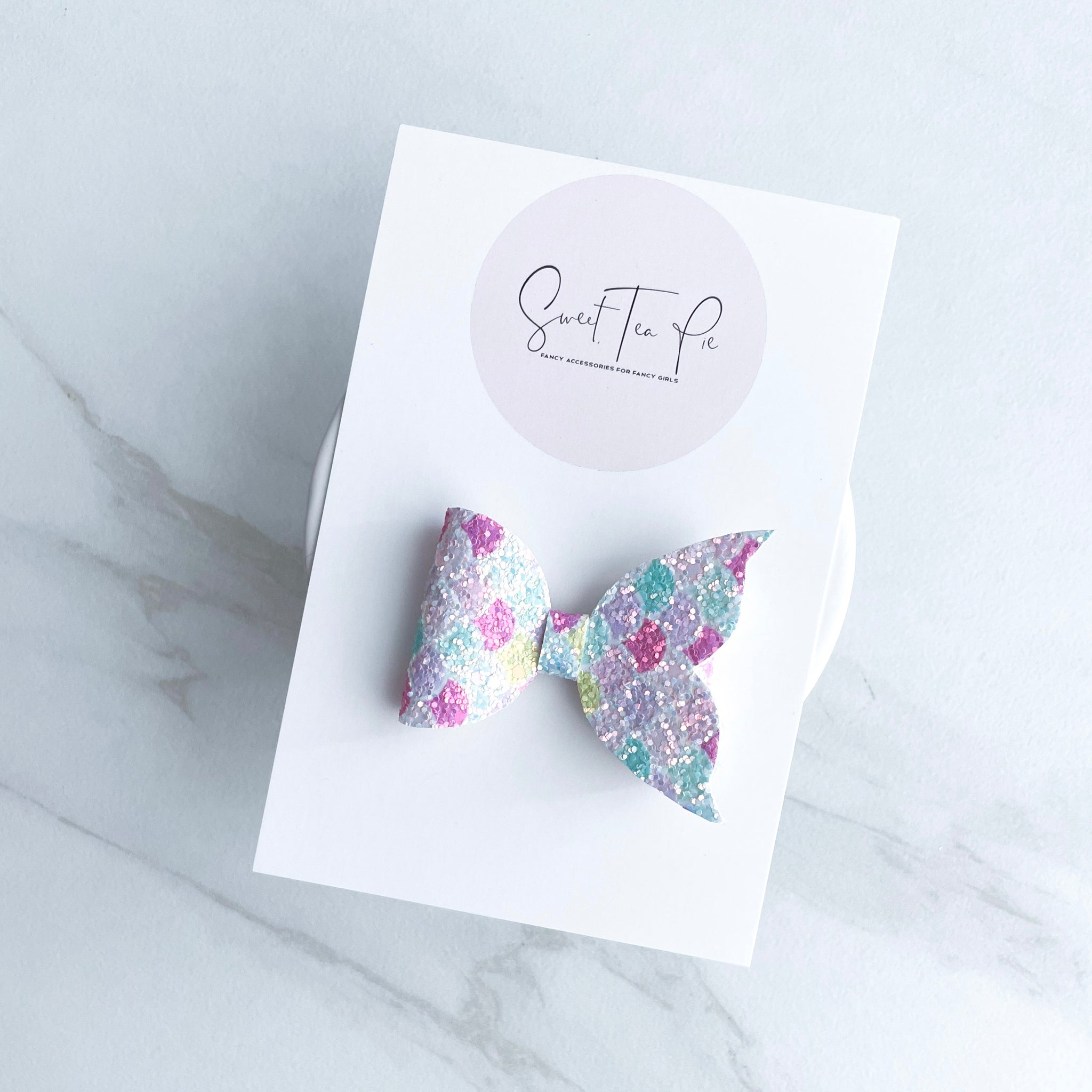 Pastel Scales Mermaid Tail Glitter Hair Bow