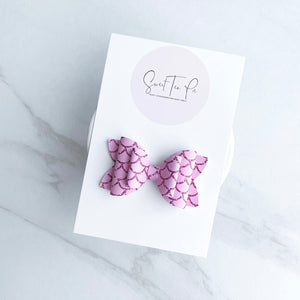 Pink Mermaid Double Loop Hair Bow
