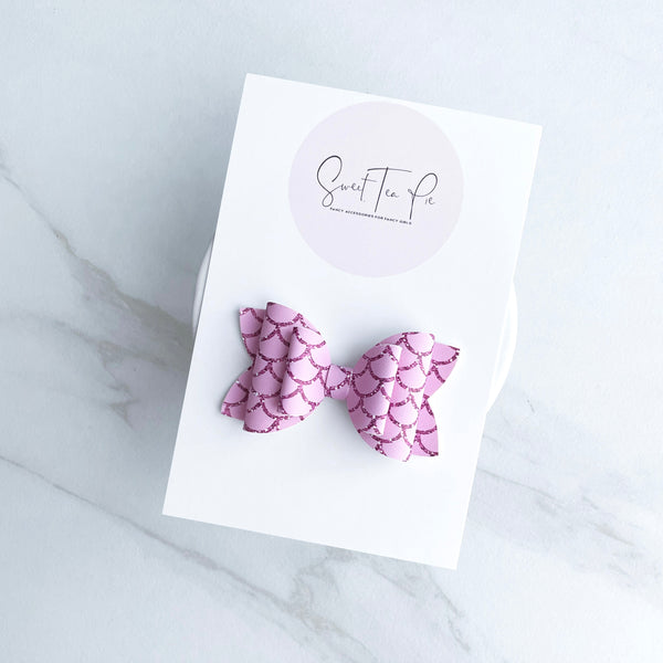 Pink Mermaid Double Loop Hair Bow