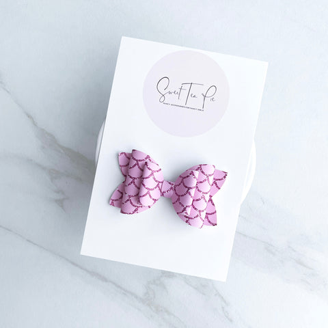 Pink Mermaid Double Loop Hair Bow