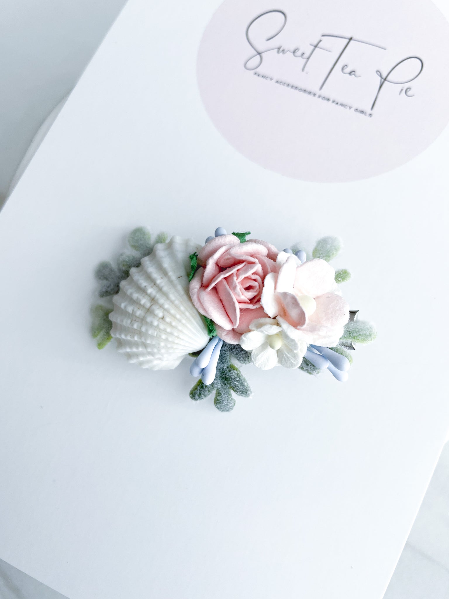 Seashell Floral Hair Clip