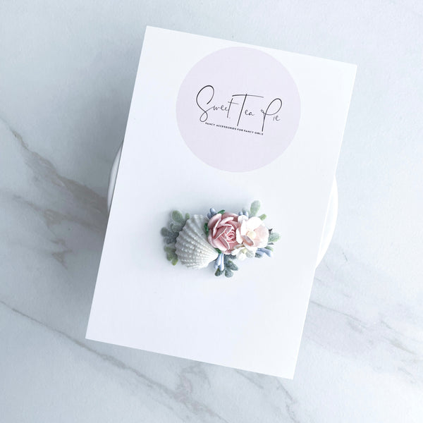 Seashell Floral Hair Clip