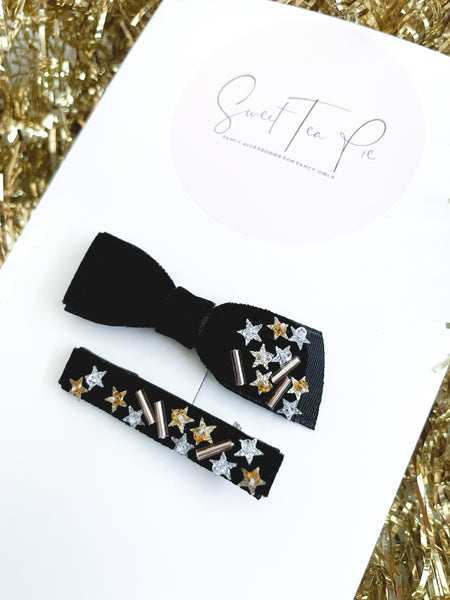 Sequin Velvet Lined Hair Clip - 034