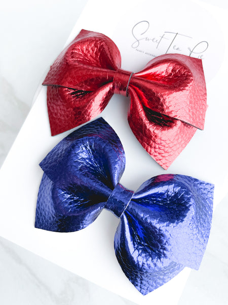 Metallic Red Modern Lu Hair Bow