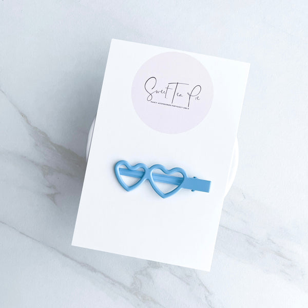 Blue Heart Sunglasses Glam Clip