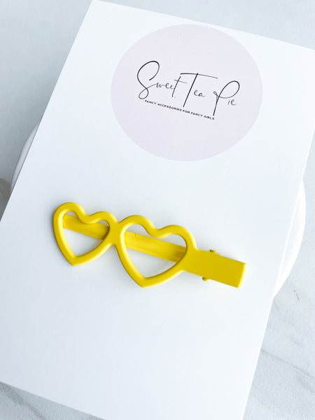 Yellow Heart Sunglasses Glam Clip