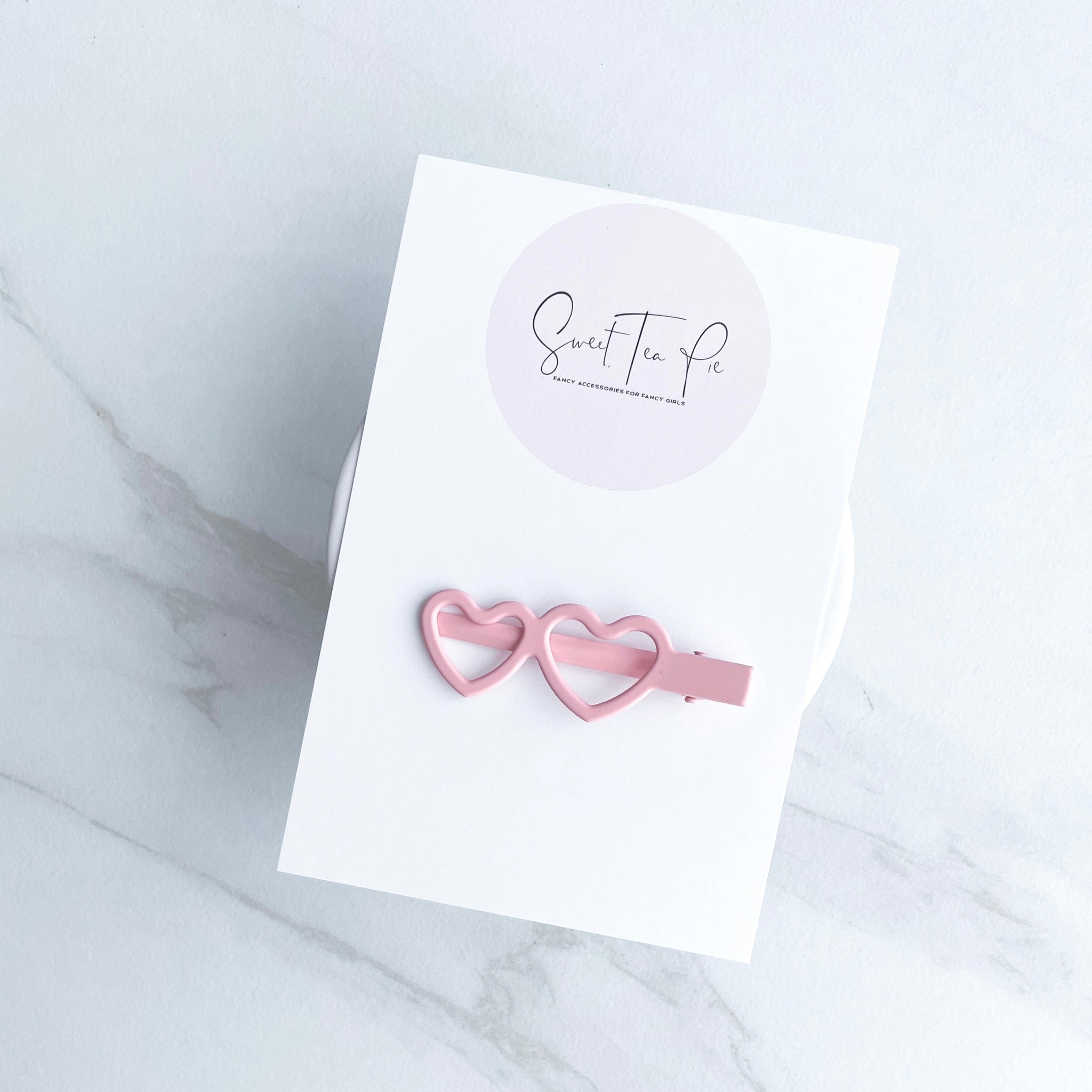 Pink Heart Sunglasses Glam Clip