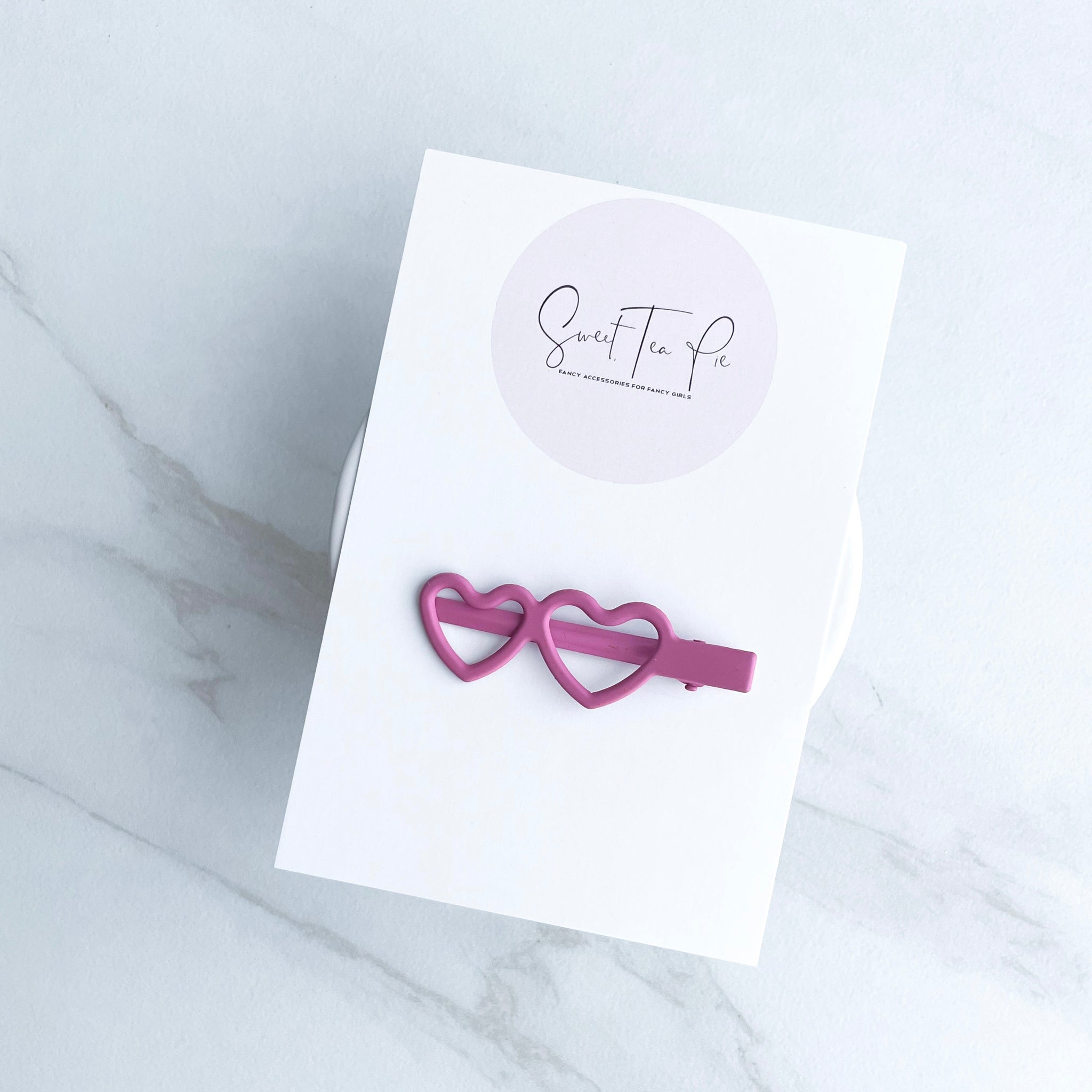 Magenta Heart Sunglasses Glam Clip