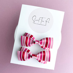 Candy Stripes Twisted Pigtail Bows