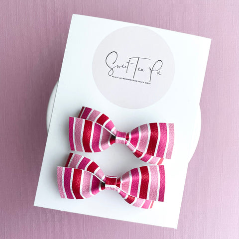 Candy Stripes Twisted Pigtail Bows