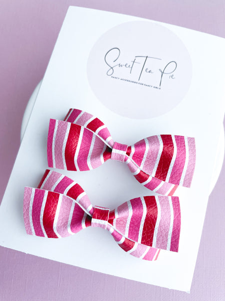 Candy Stripes Twisted Pigtail Bows