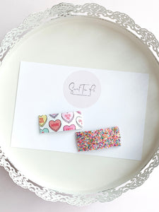 Conversation Hearts Snap Clip - Set of 2